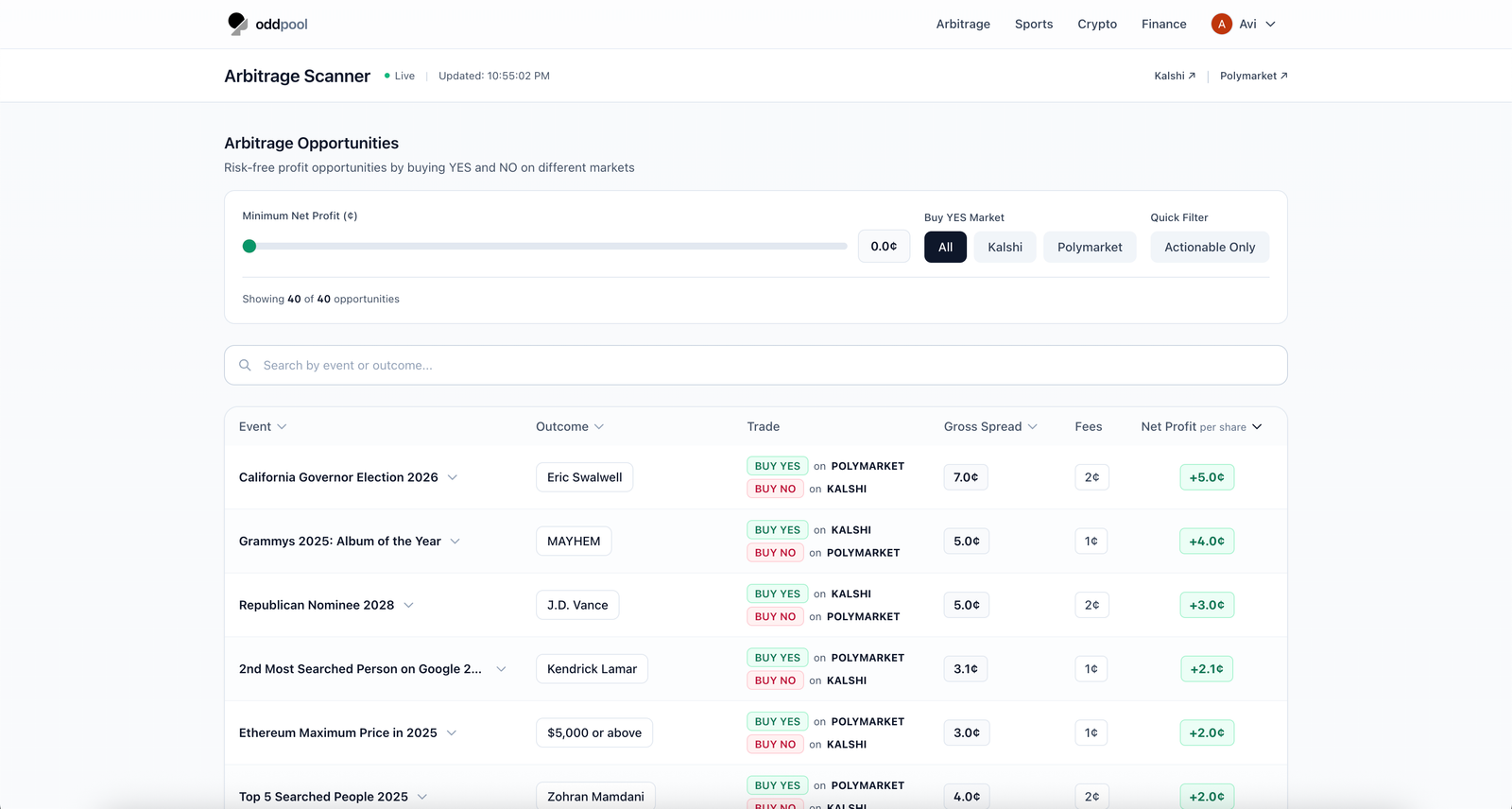 Screenshot of the new feature